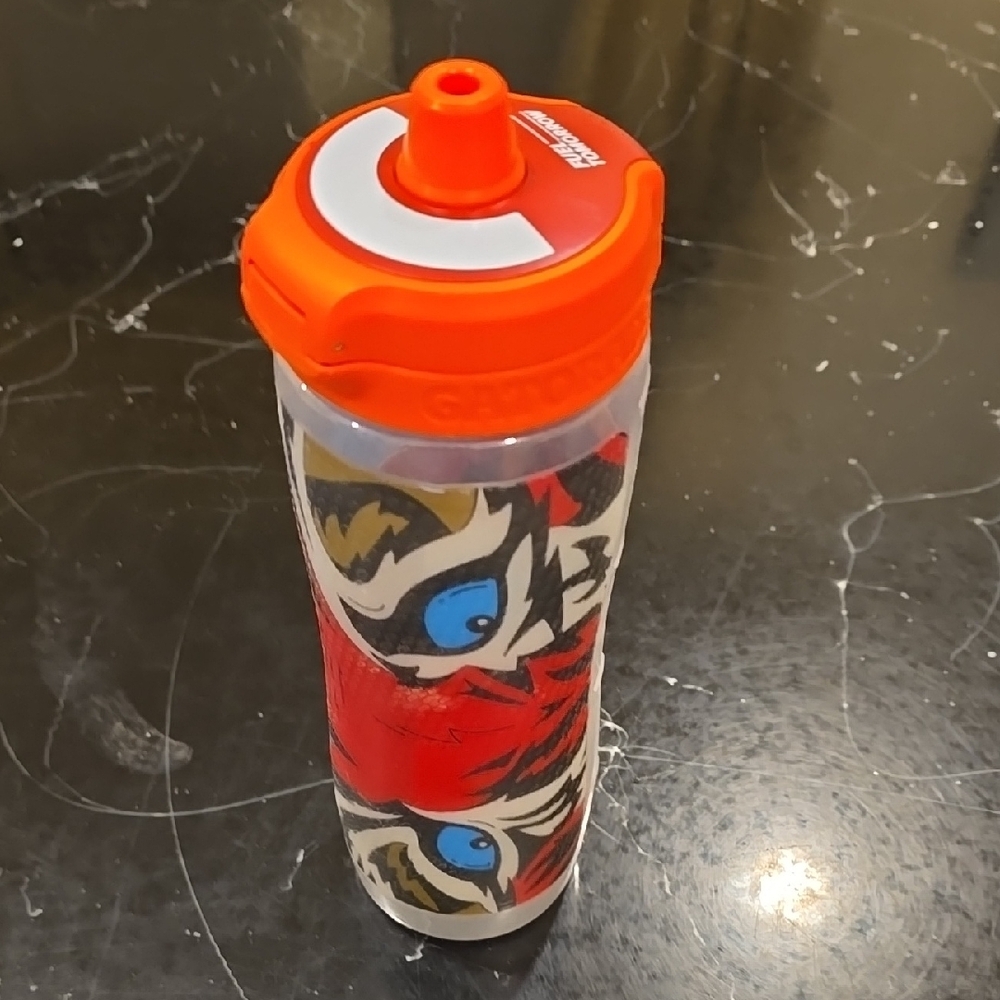 Orange and Red Graphic Water Bottle